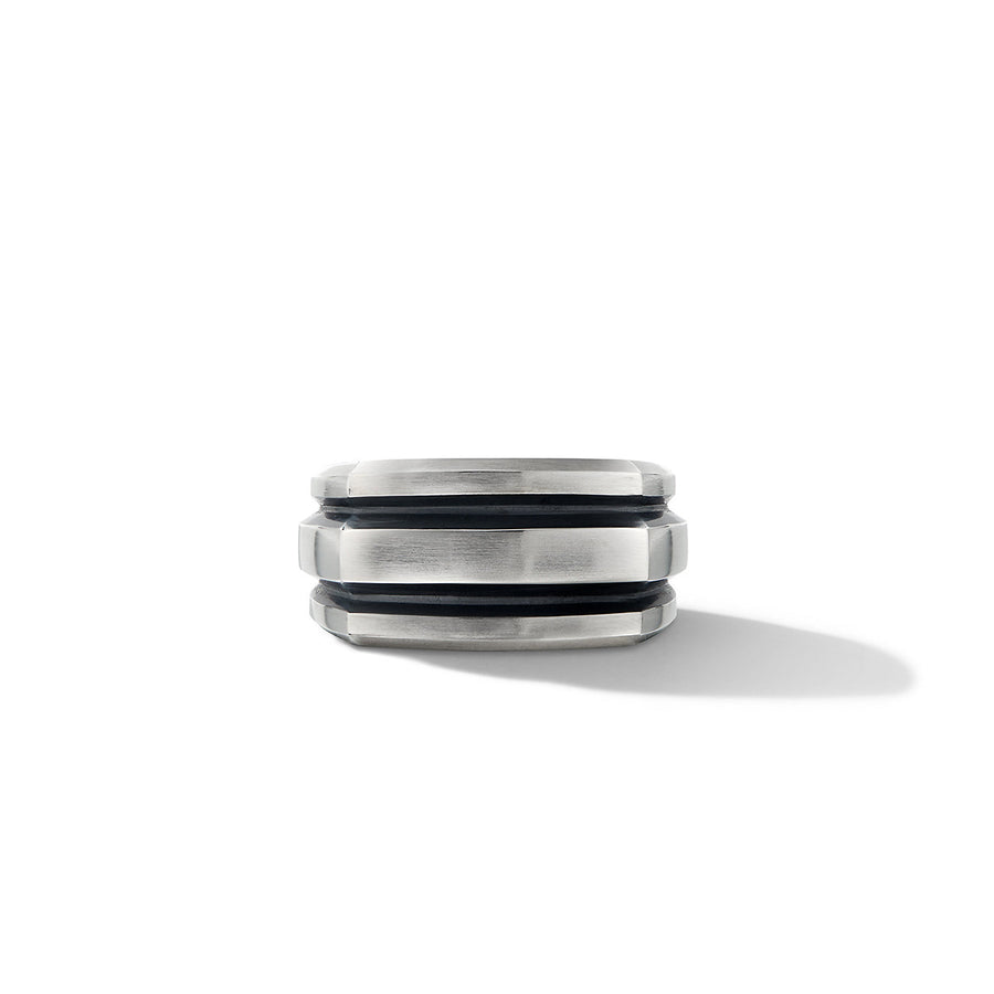 Deco Cigar Band Ring in Sterling Silver