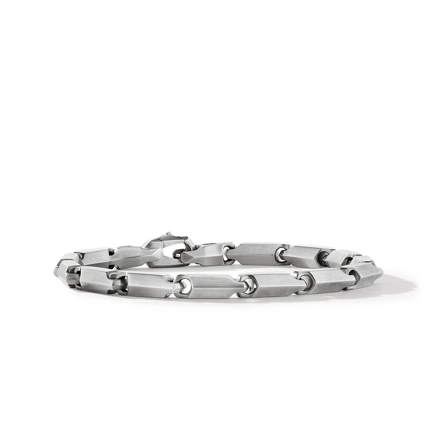 Faceted Link Bracelet in Sterling Silver