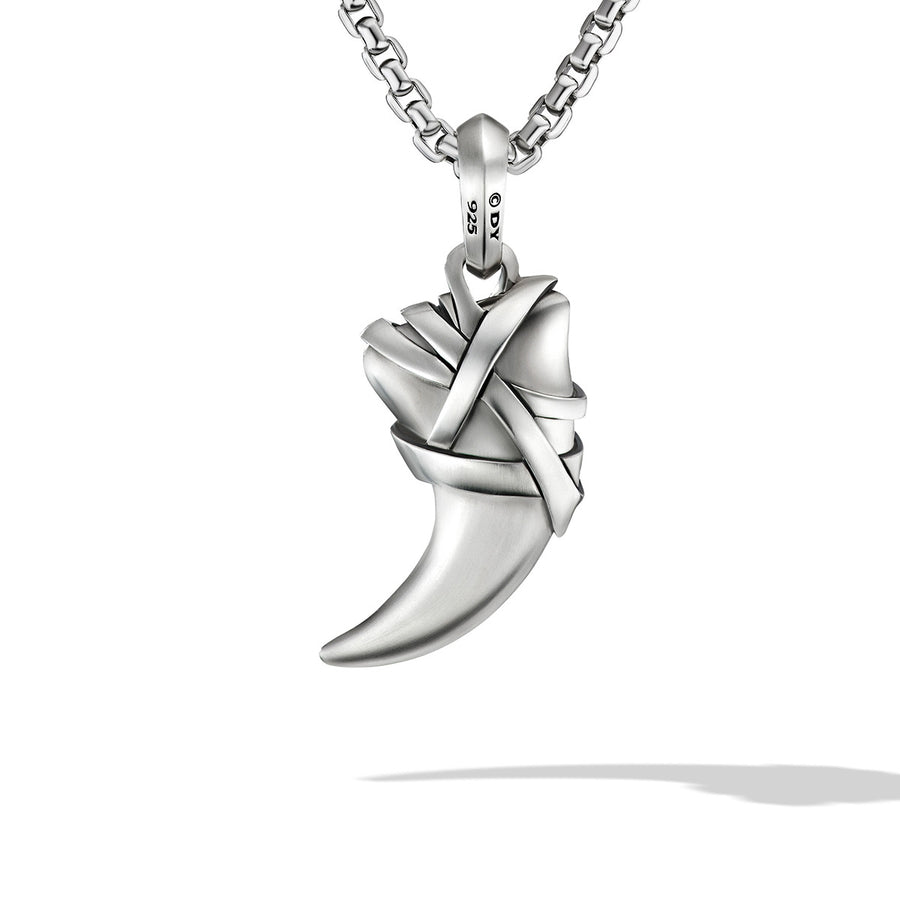Cairo Wrap Claw Amulet in Sterling Silver with Pave Black Diamonds