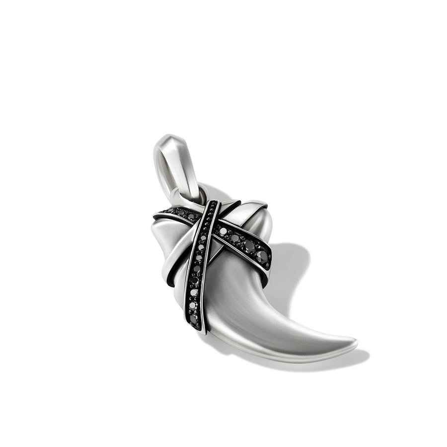 Cairo Wrap Claw Amulet in Sterling Silver with Pave Black Diamonds