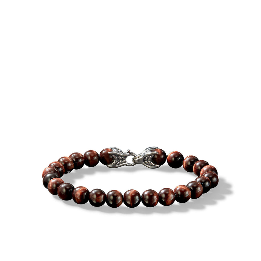 Spiritual Beads Bracelet in Sterling Silver with Red Tigers Eye