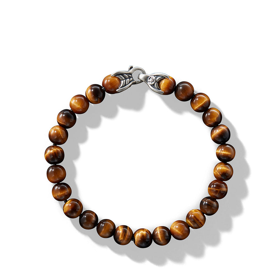 Spiritual Beads Bracelet in Sterling Silver with Tiger's Eye