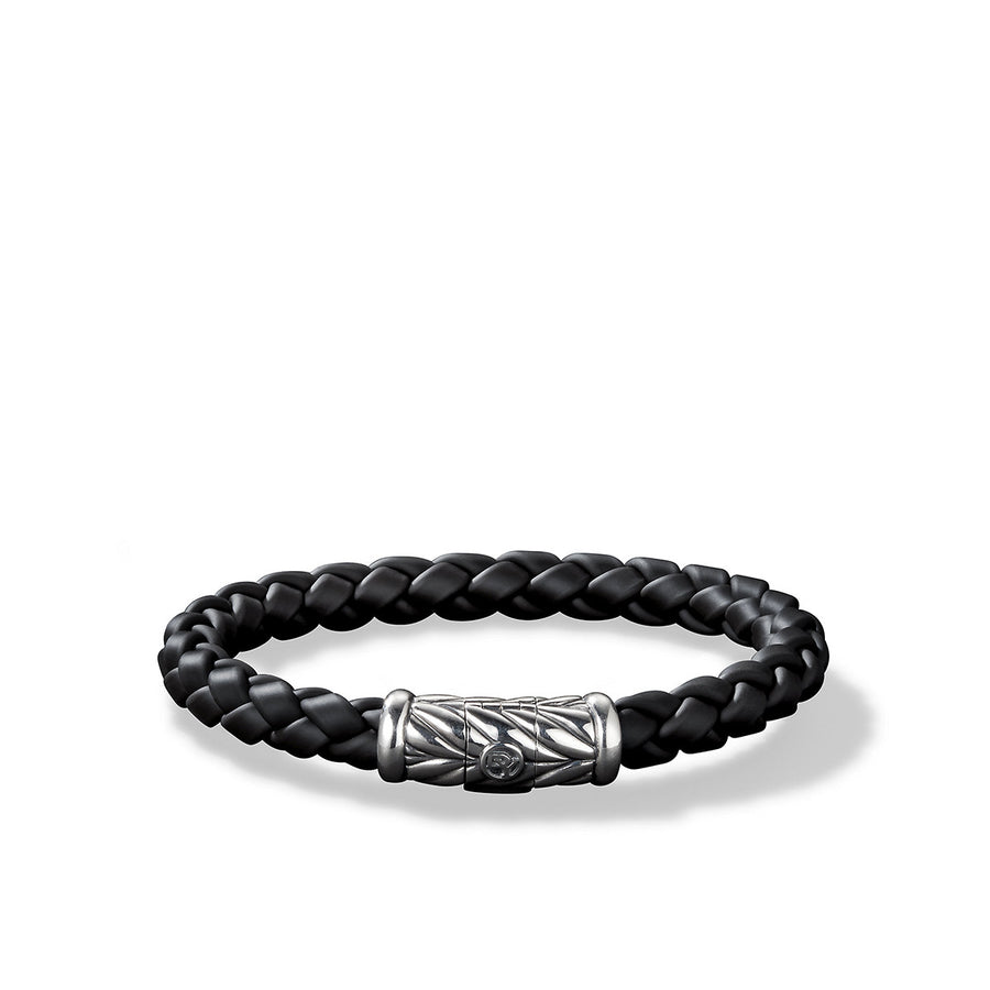 Chevron Rubber Weave Bracelet in Black