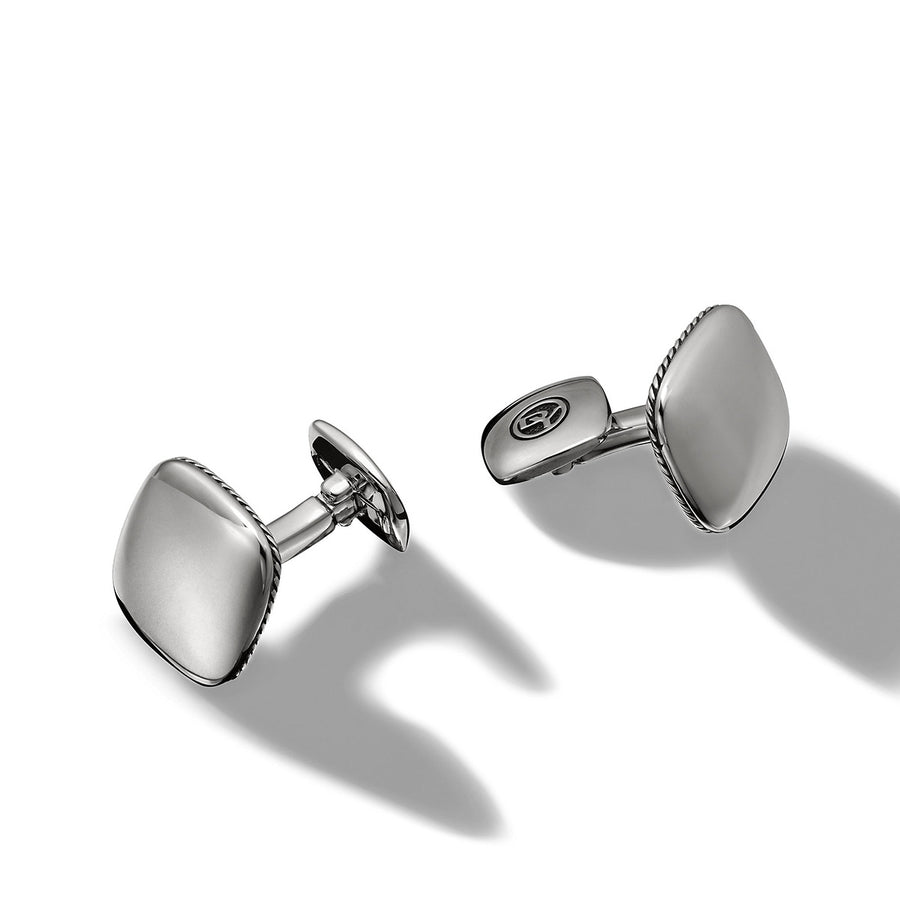 Streamline Cushion Cufflinks in Sterling Silver
