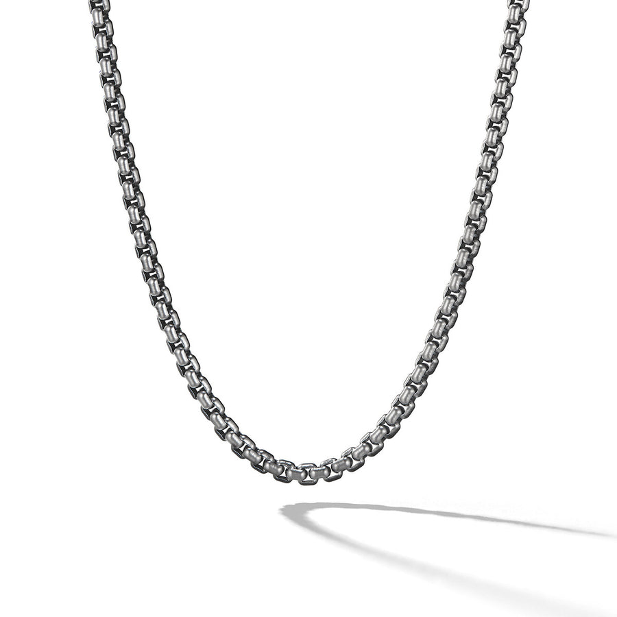 Box Chain Necklace in Darkened Stainless Steel