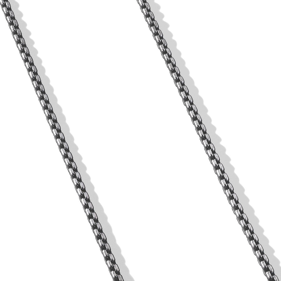 Box Chain Necklace in Darkened Stainless Steel