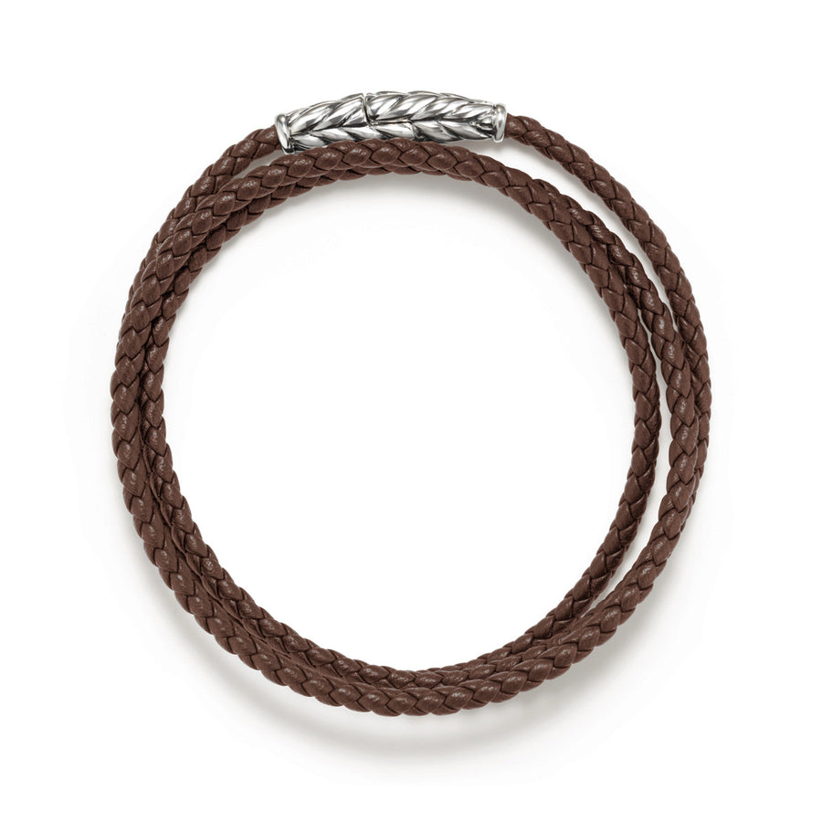 Chevron Triple-Wrap Bracelet in Brown