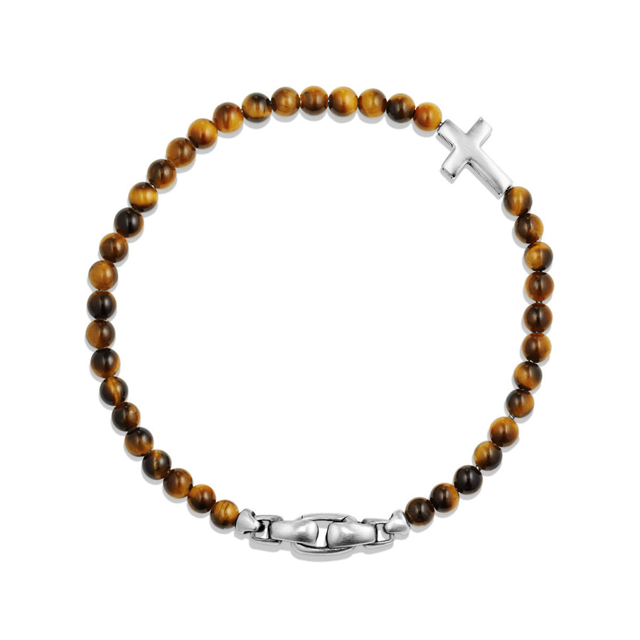 Spiritual Beads Cross Station Bracelet with Tigers Eye