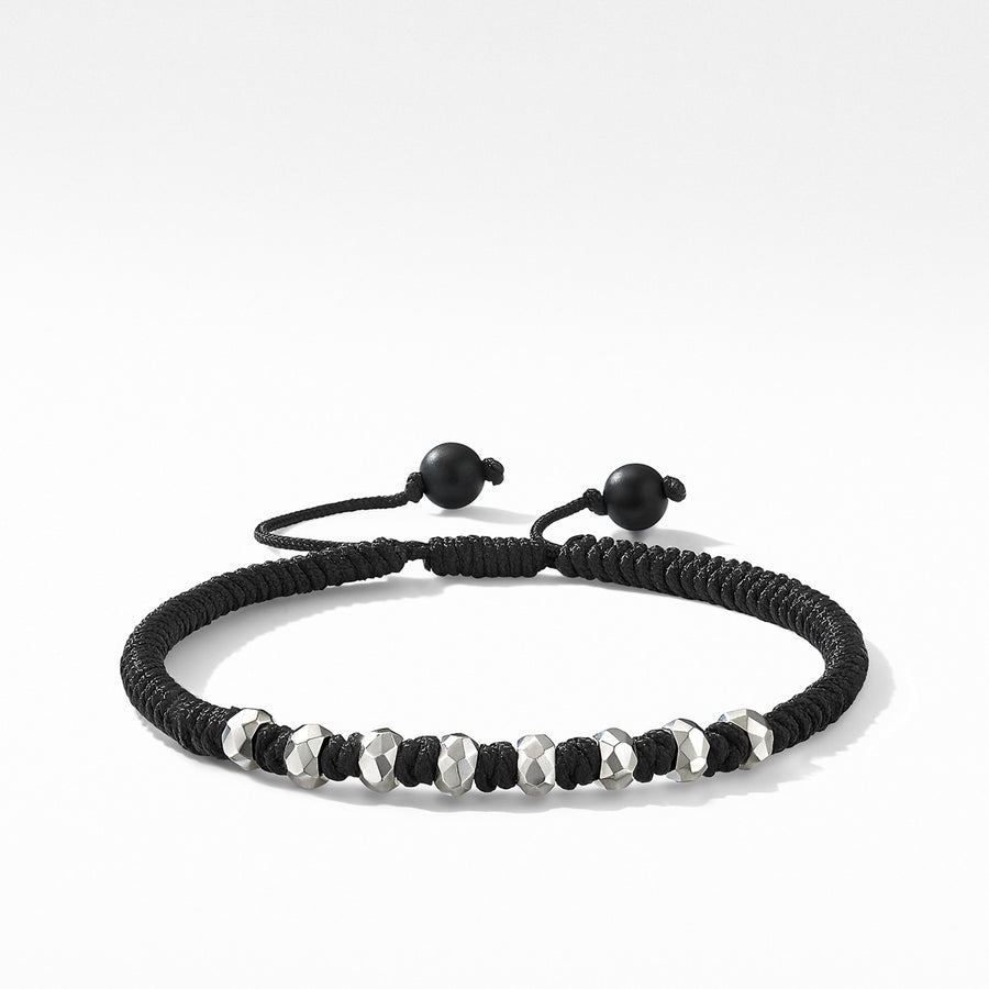 Woven Bracelet in Black with Black Onyx