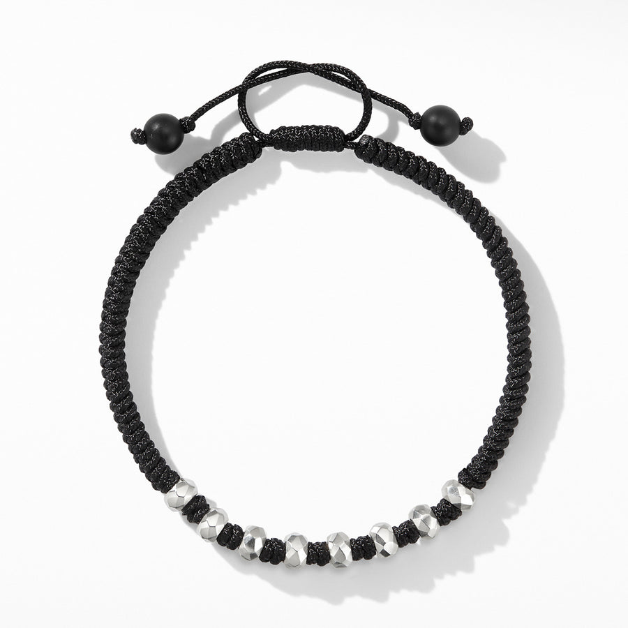 Woven Bracelet in Black with Black Onyx