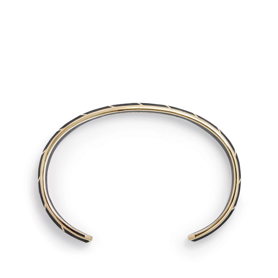 Forged Carbon Cuff with 18K Gold, 8.5mm