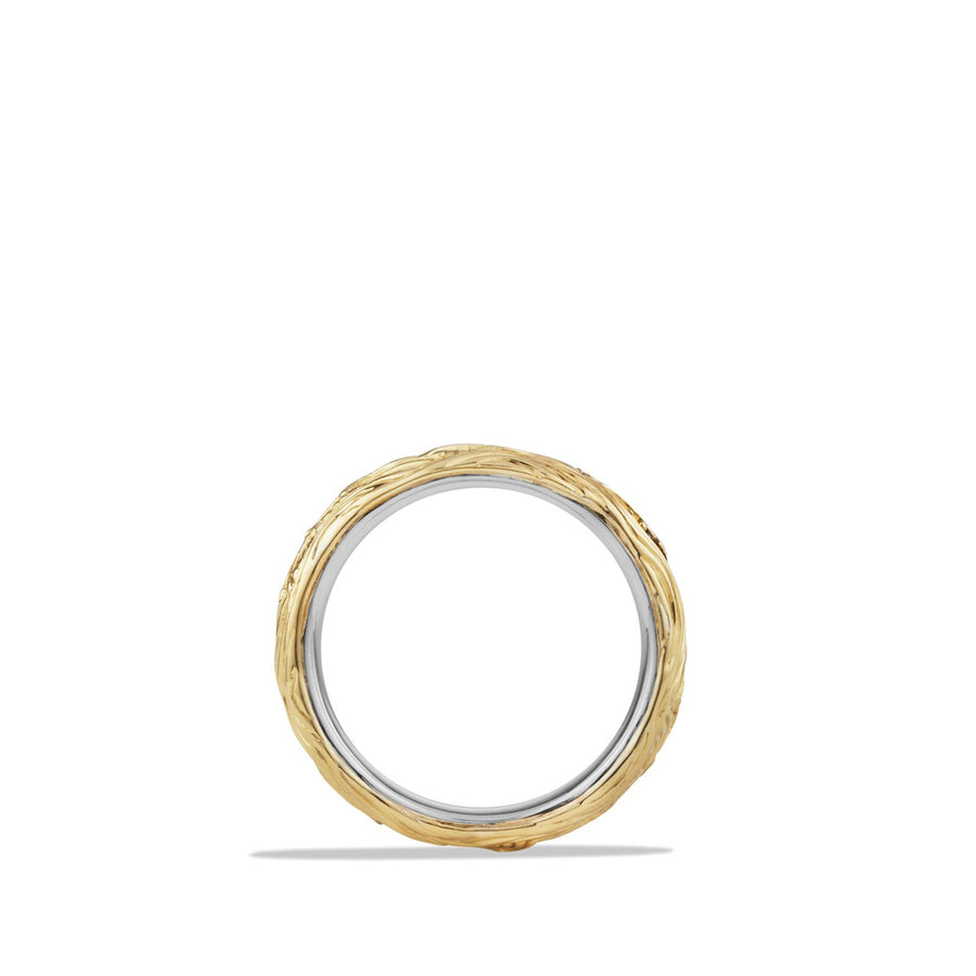 Band Ring with 18K Gold and Black Diamonds