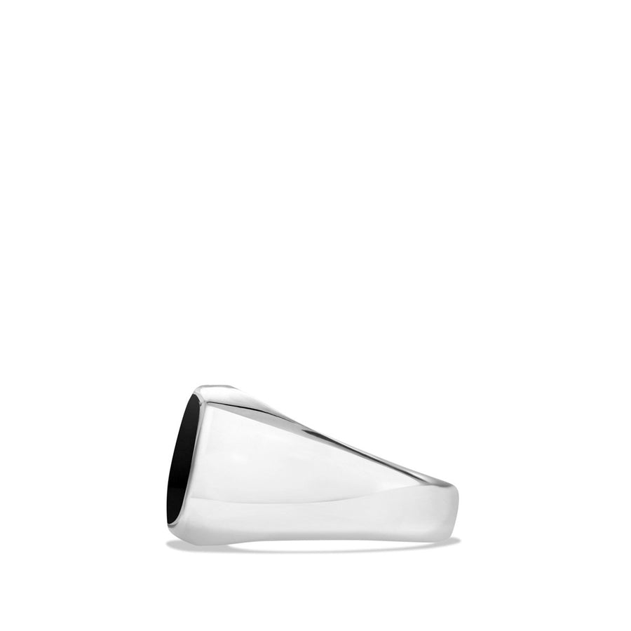 Exotic Stone Ring with Black Onyx in Silver, 12mm