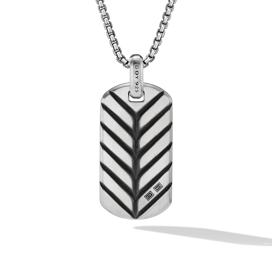 Streamline Tag in Sterling Silver with Black Onyx