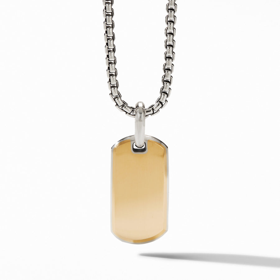 Streamline Tag with 18K Yellow Gold