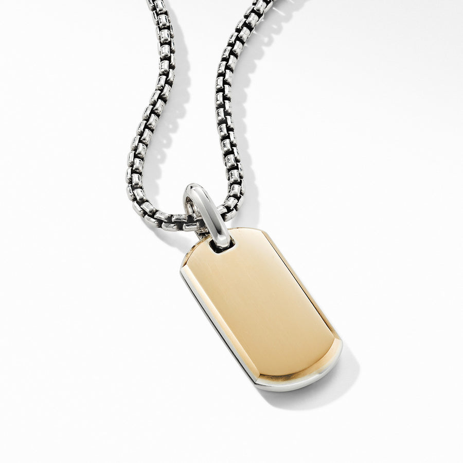 Streamline Tag with 18K Yellow Gold