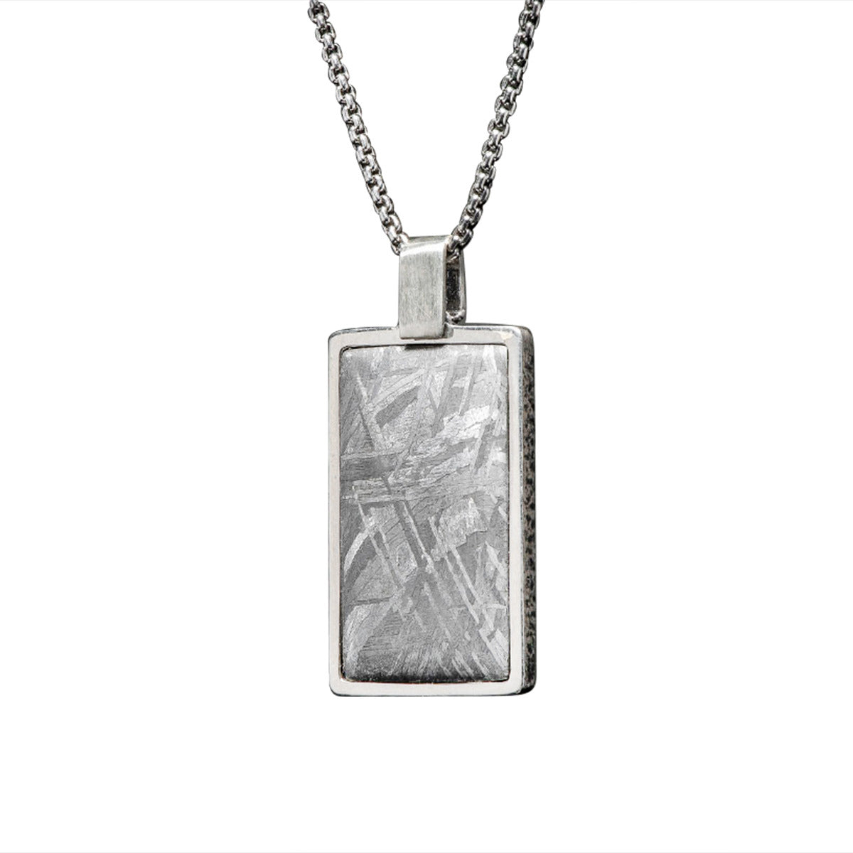 AWNL Men's Octagon Column Pendant Necklace with Meteorite Sterling Silver  Chain Stylish Spiritual Jewelry Gift for Men | Amazon.com