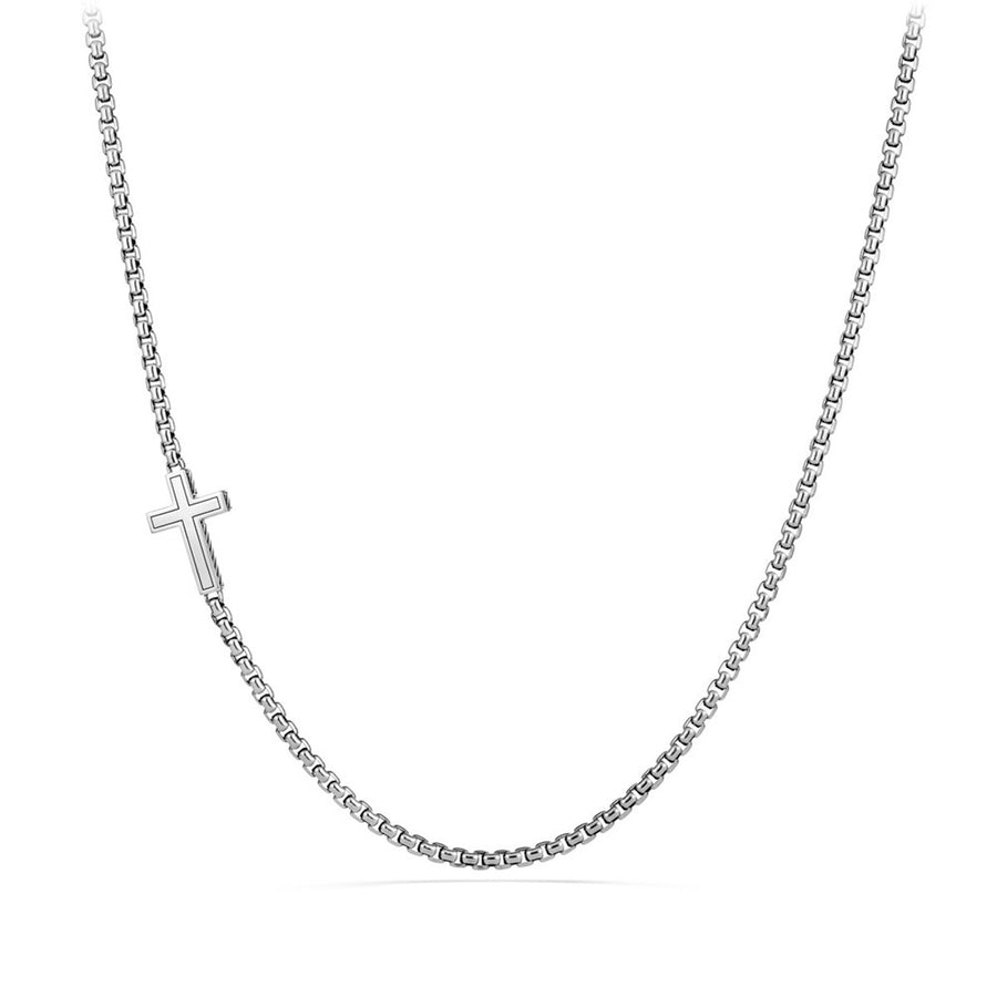 Pave Cross Necklace with Black Diamonds