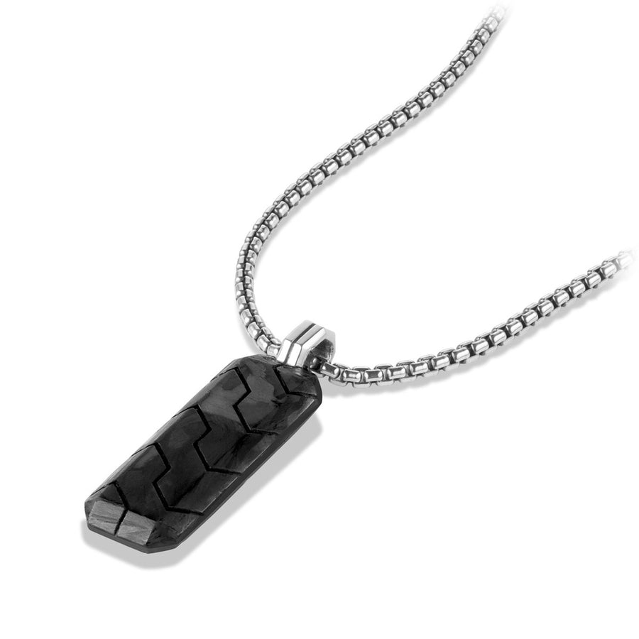Forged Carbon Tag in Silver
