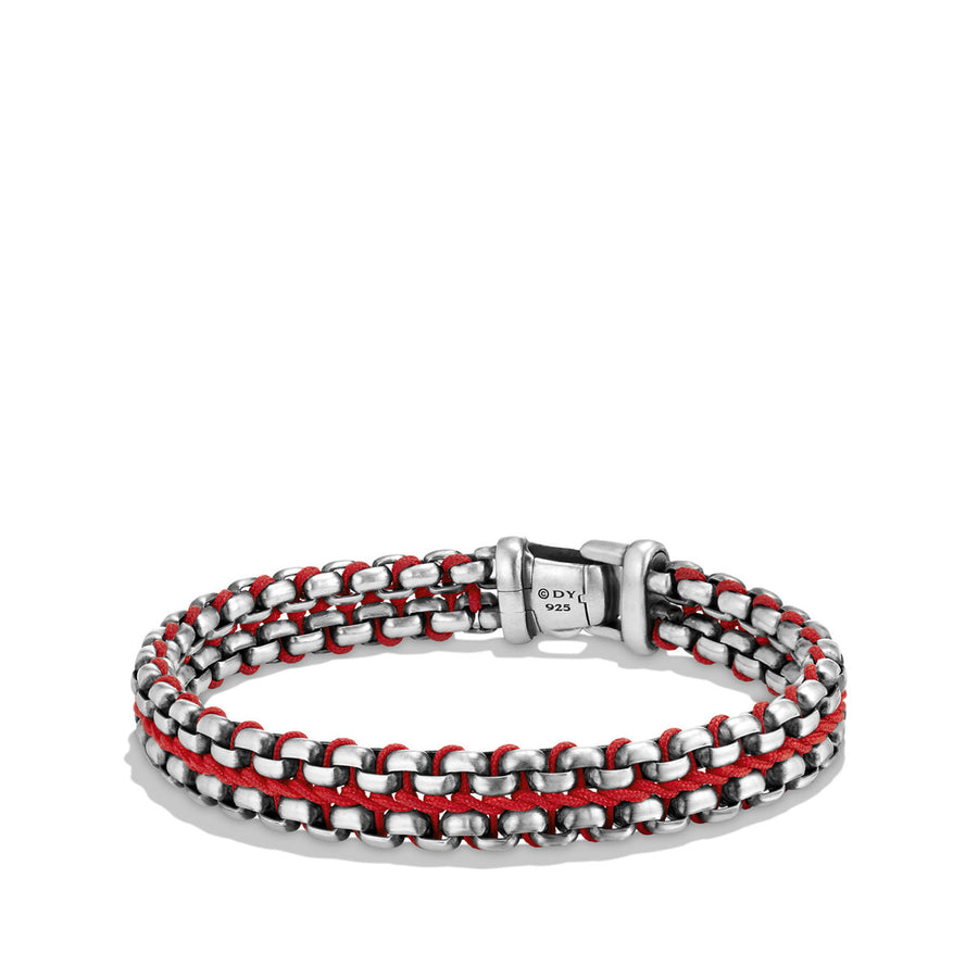 Woven Box Chain Bracelet in Red
