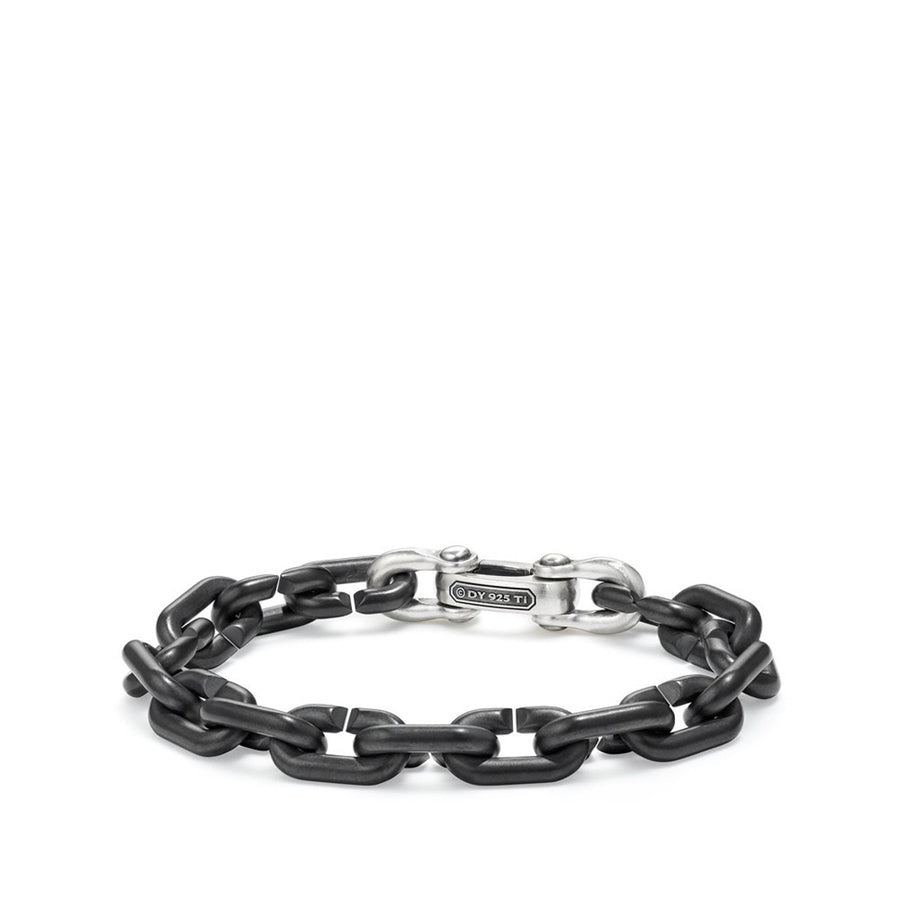 Chain Link Bold Bracelet with Black Titanium