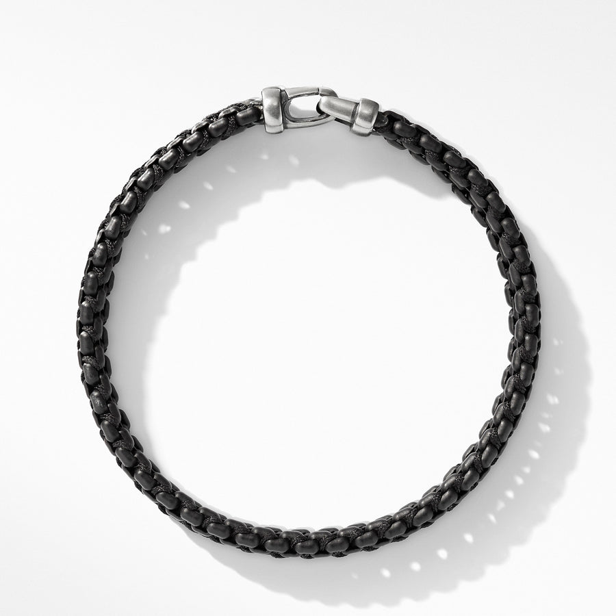 Woven Box Chain Bracelet in Black