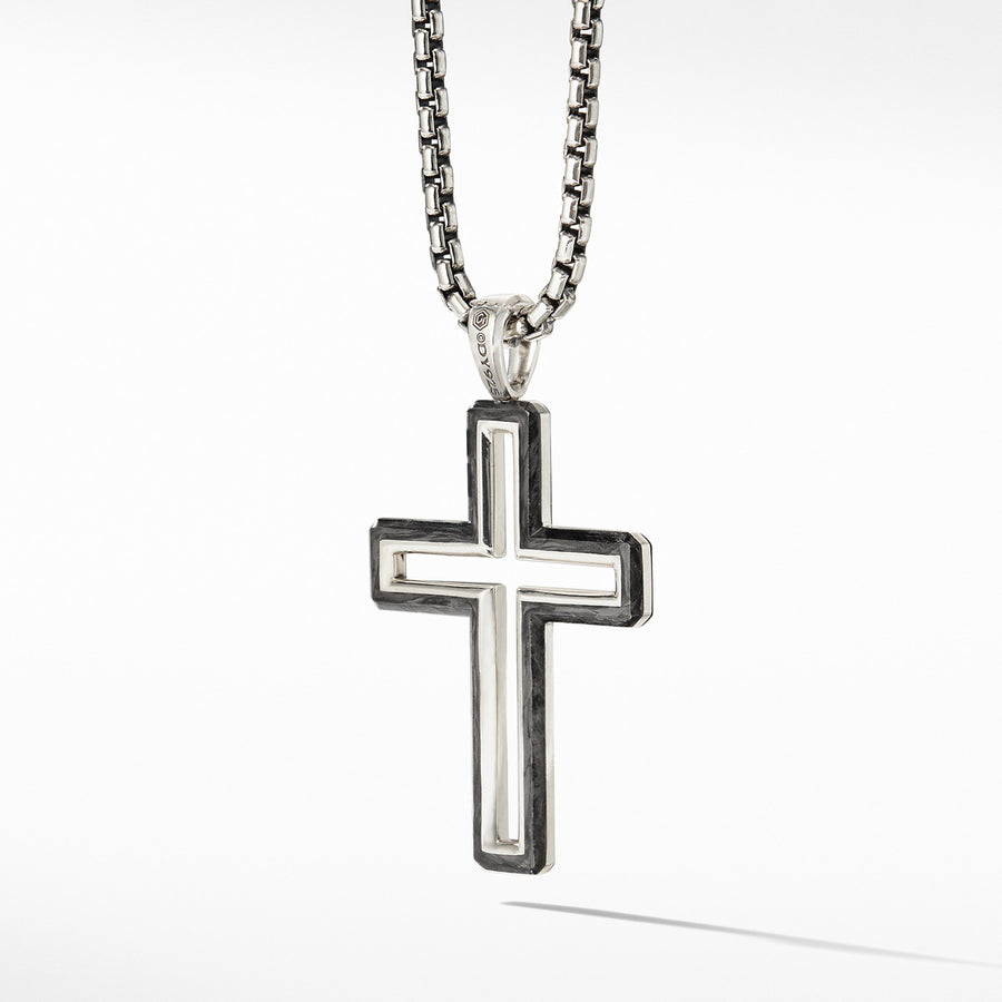 Forged Carbon Cross Pendant