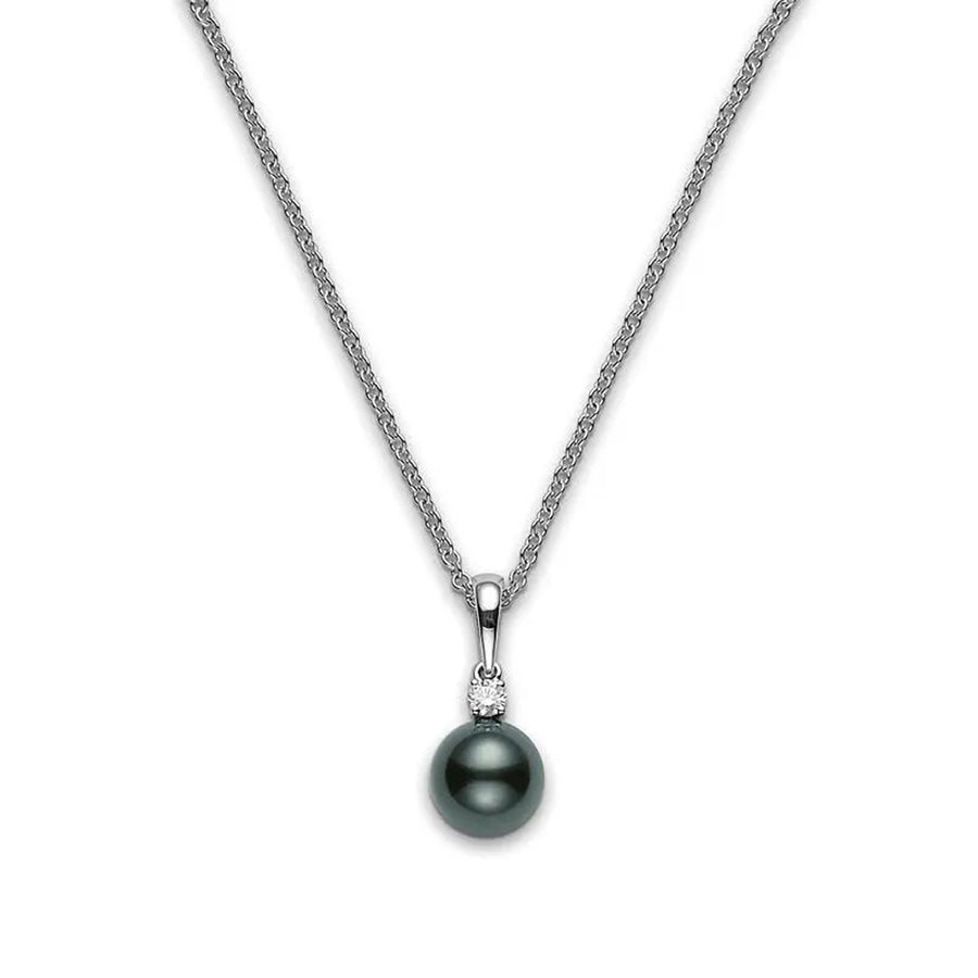 Black South Sea Cultured Pearl Pendant with Diamonds