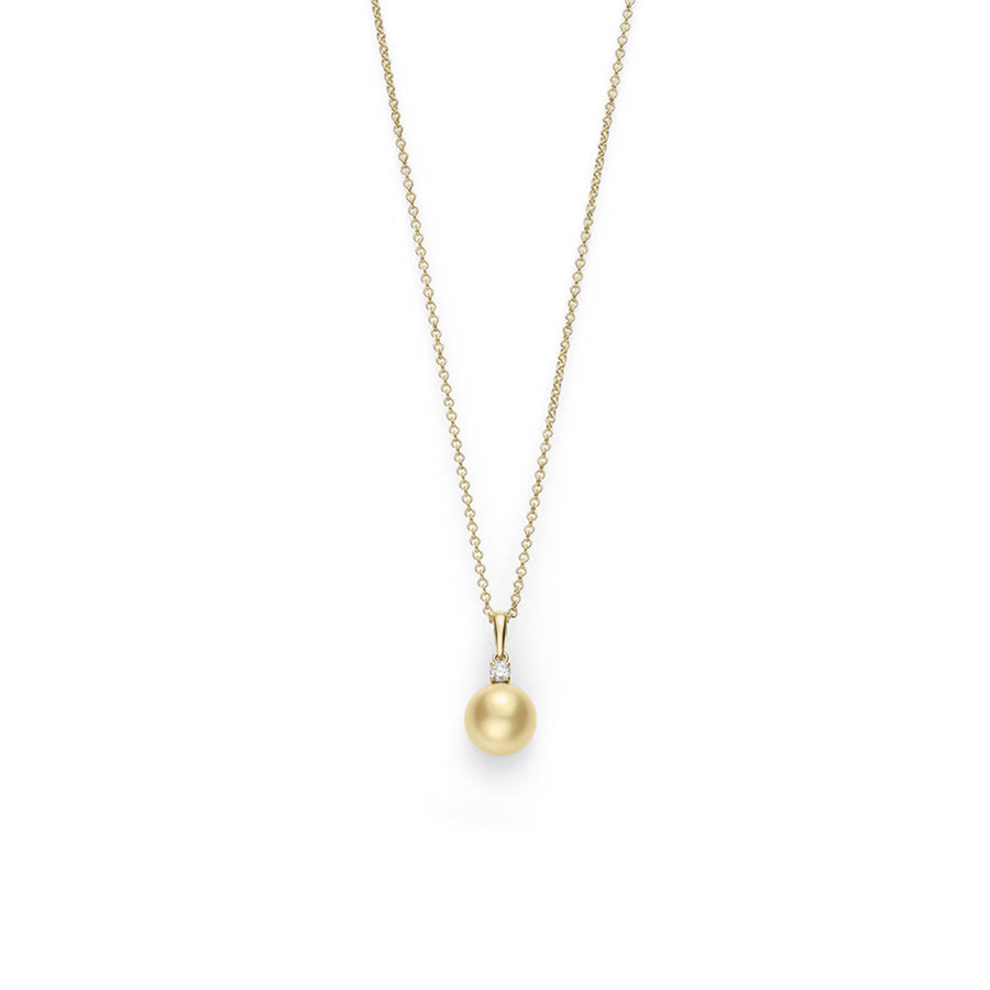 Golden South Sea Cultured Pearl and Diamond Pendant