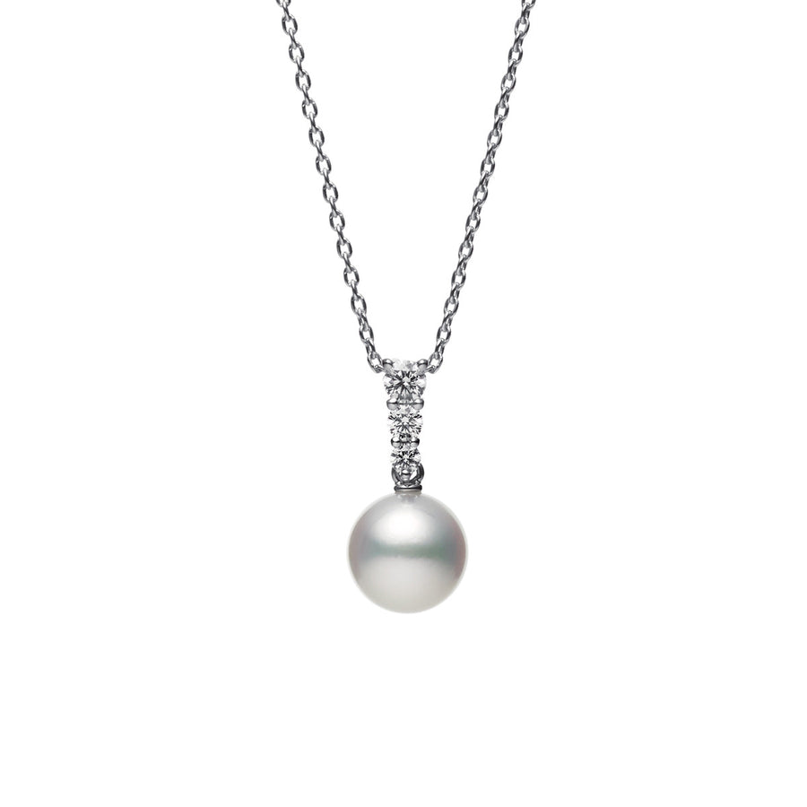 Morning Dew Akoya Cultured Pearl Pendant – 18K White Gold
