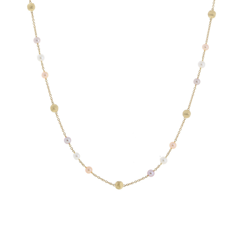 18K Yellow Gold and Pearl Short Necklace