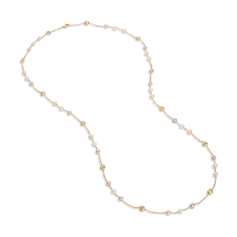 18K Yellow Gold and Pearl Long Necklace