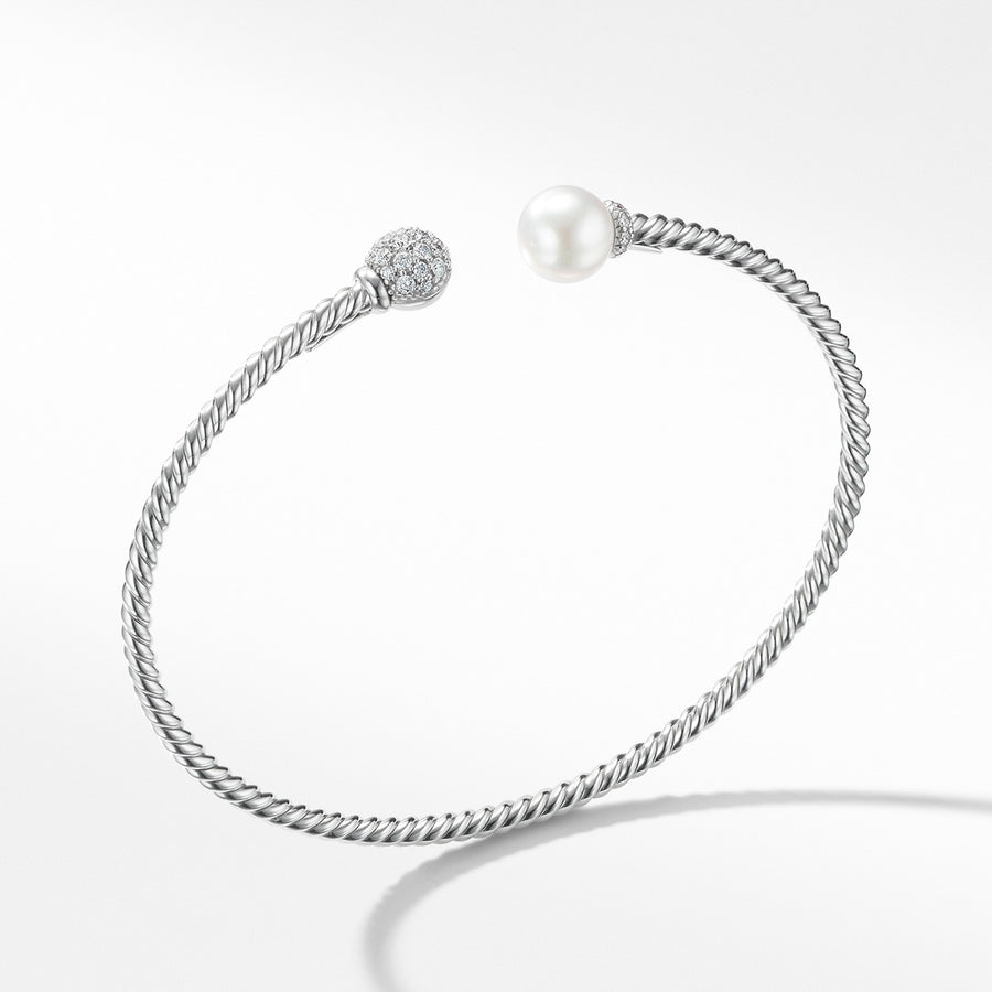 Petite Solari Bracelet in 18K White Gold with Pearls and Diamonds
