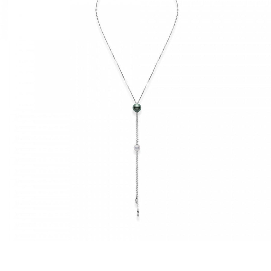 Akoya And Black South Sea Pearl Diamond Necklace