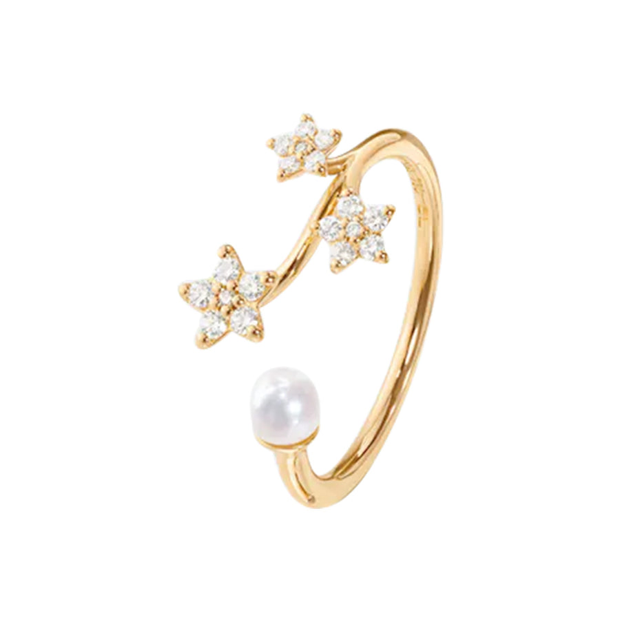 Shooting Stars Pearl Diamond Ring