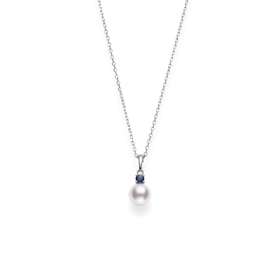 Akoya Cultured Pearl and Sapphire Pendant