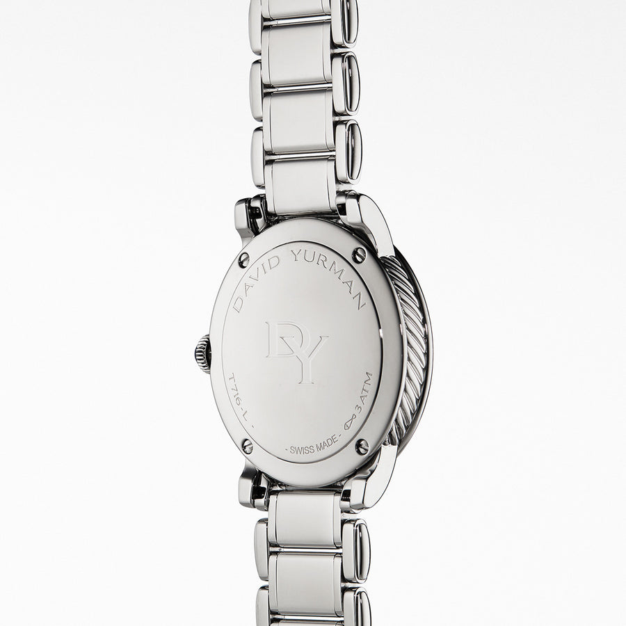 Classic 38mm Stainless Steel Quartz Watch with Diamonds