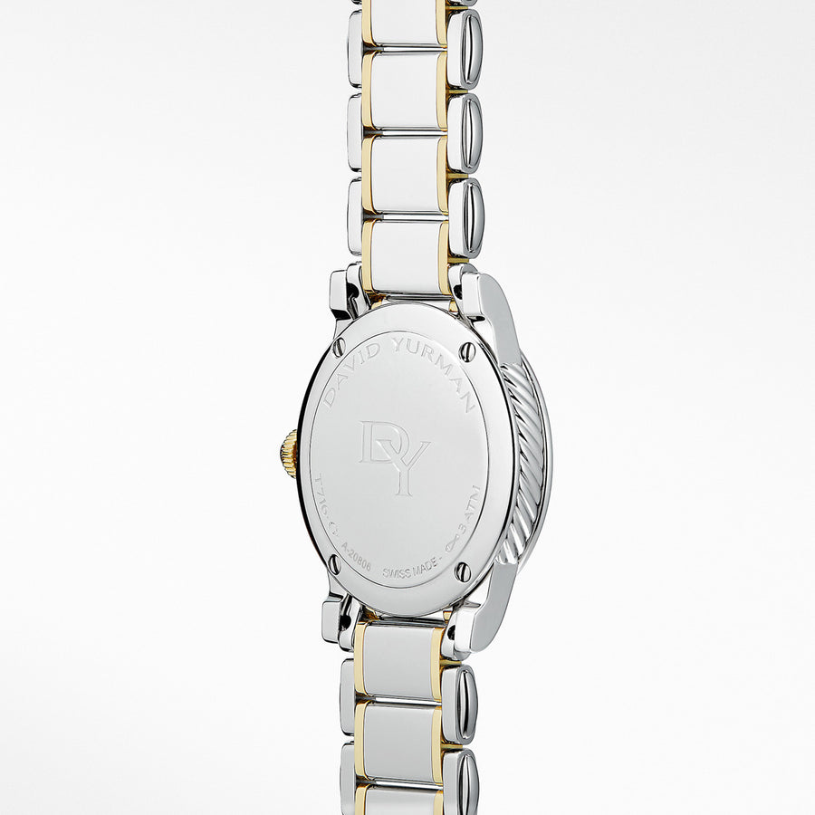 Classic 34mm Stainless Steel and 18K Gold Quartz Watch with Diamond Markers