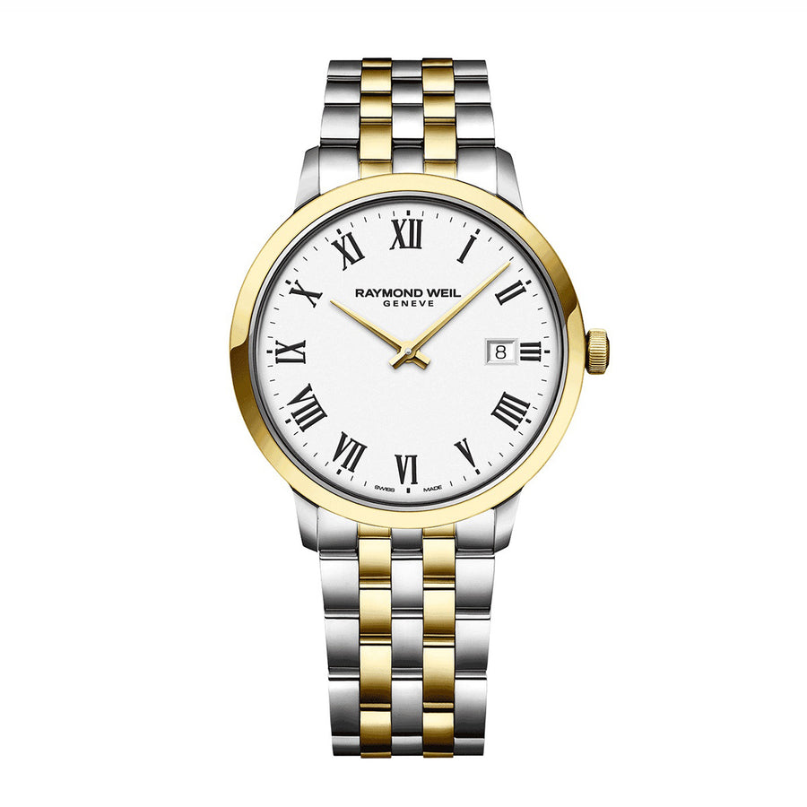 Classic Mens Two-tone White Dial Quartz Watch