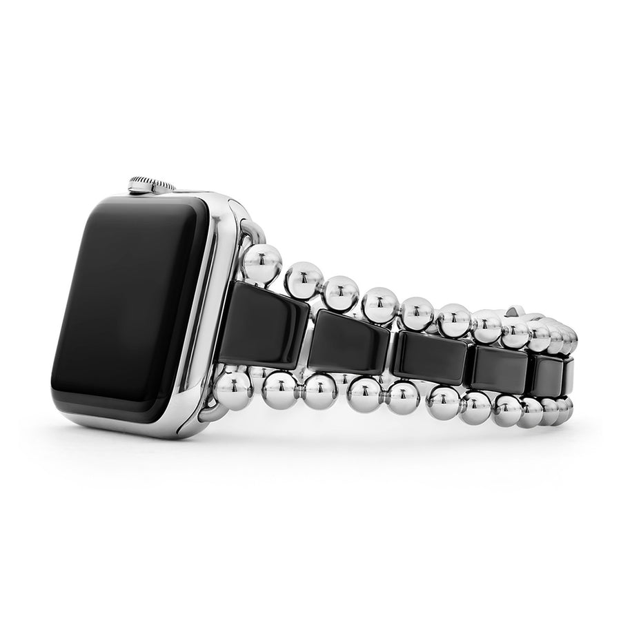 Black Ceramic and Stainless Steel Watch Bracelet-42-49mm