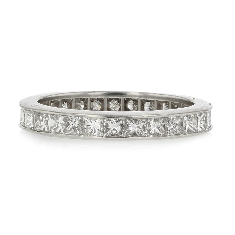 Platinum Princess-Cut Diamond Eternity Band