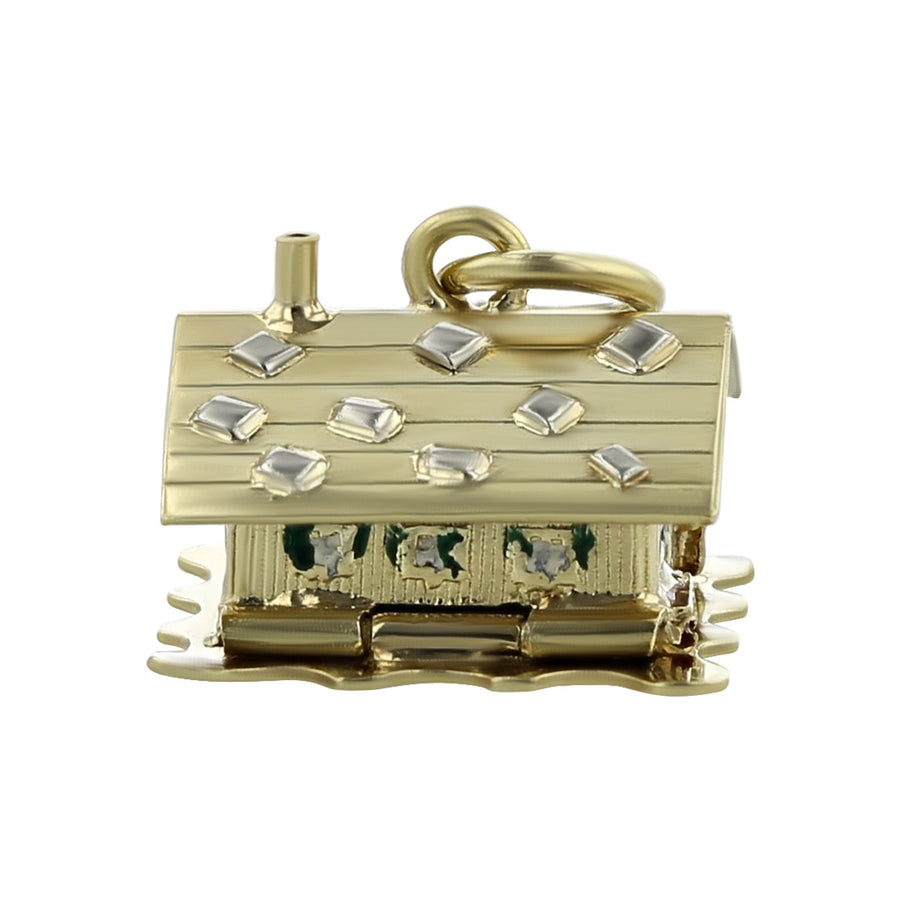 14K Yellow Gold 3-Dimensional Swiss Chalet Charm