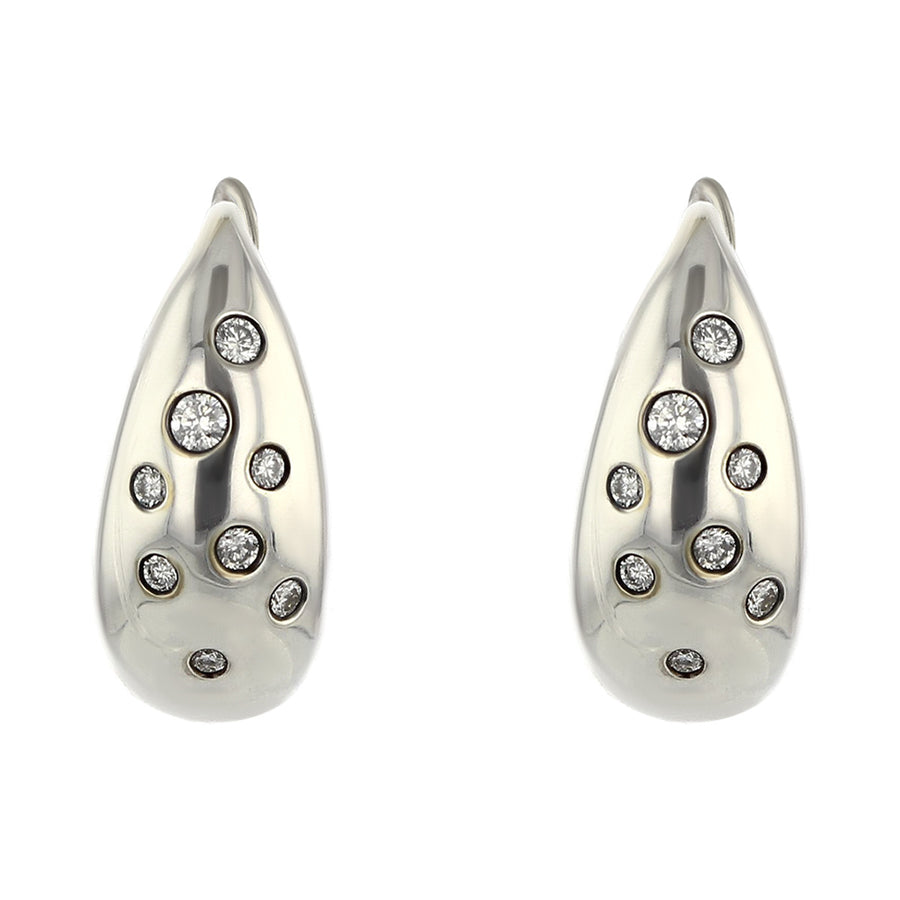 David Yurman Sterling Silver Diamond Drop Earrings