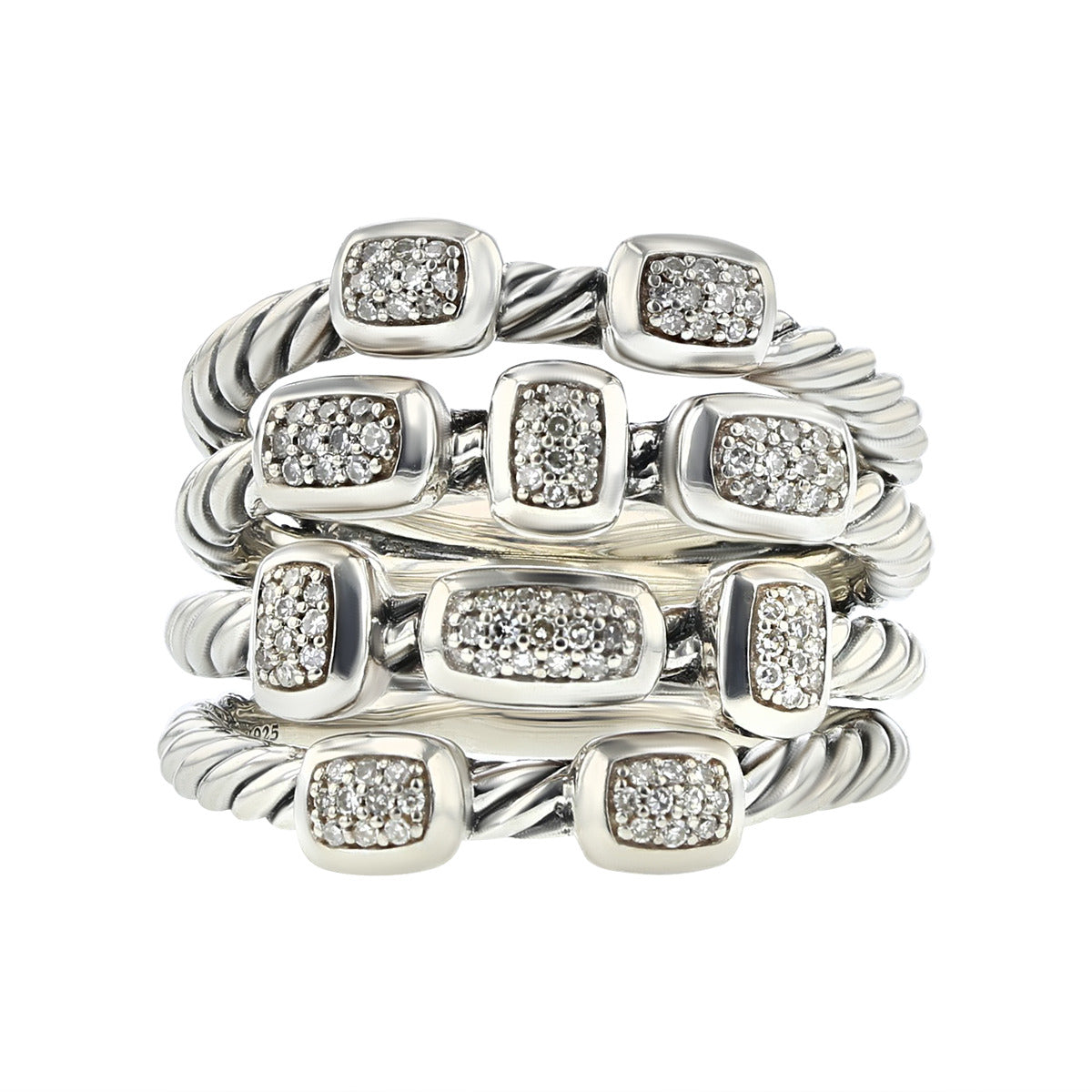 David shops Yurman sterling silver and 18k ring