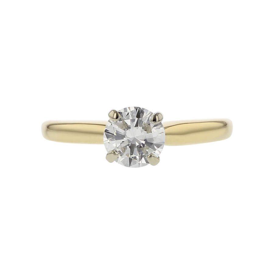 18K Yellow Gold Solitaire Diamond Engagement Ring