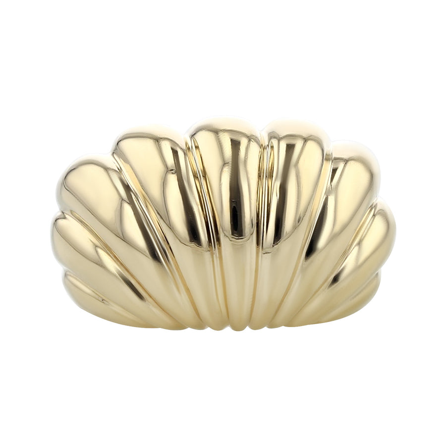 14K Yellow Gold Shrimp-Style Dome Ring