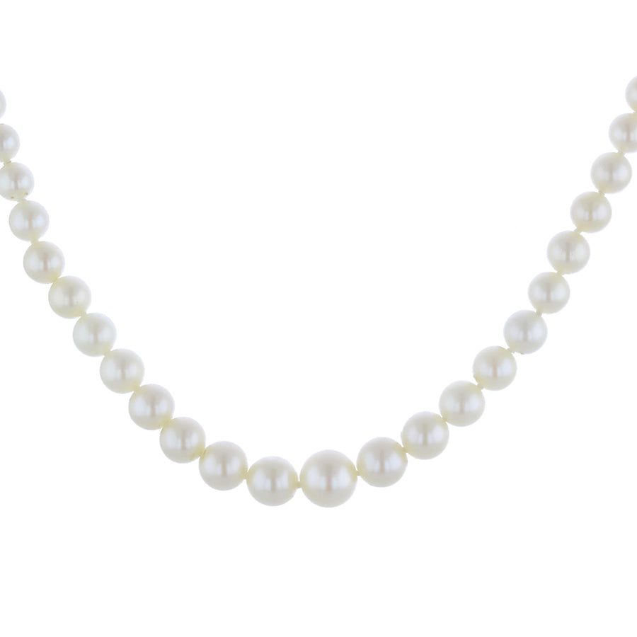 21-Inch Graduated White Pearl Strand Necklace