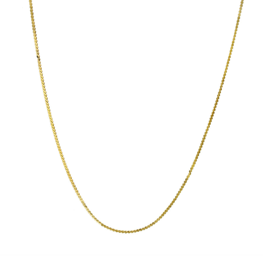 20-Inch 1.0mm 14K Gold Flat S-Link Necklace