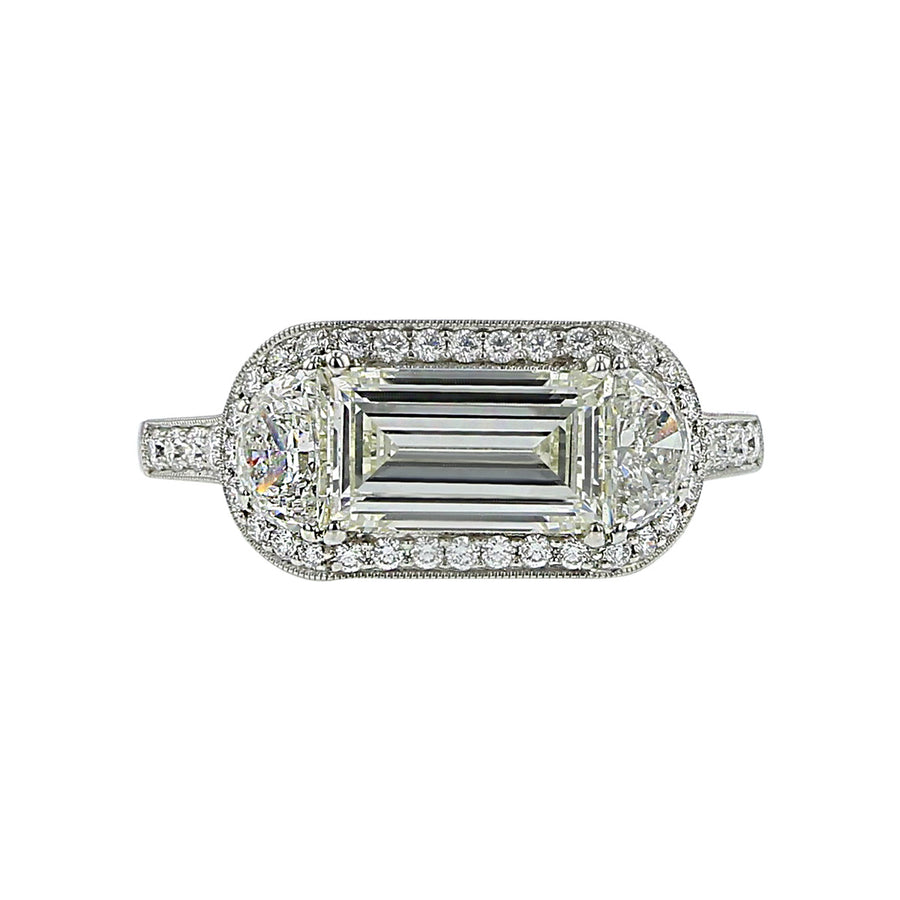 Platinum Emerald-Cut Diamond Engagement Ring