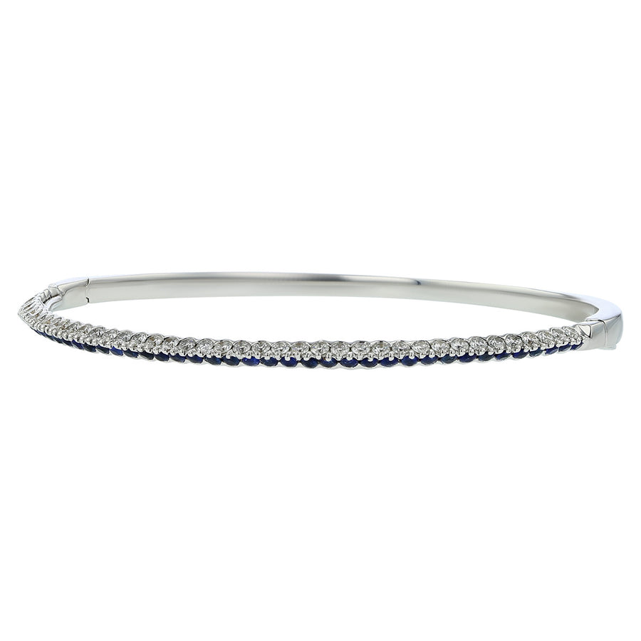 Miiori 18K White Gold Sapphire and Diamond Bangle